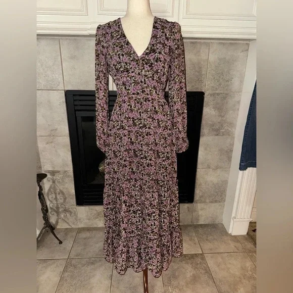 Lost + Wander Lovestoned Maxi Dress Women's Floral Tiered Lined Dress Size Small - Picture 3 of 14